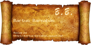 Bartus Barnabás névjegykártya